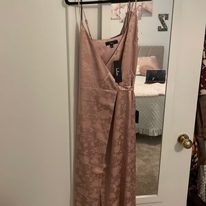 Lulus Radiant Refinement Dusty Rose Satin Maxi Dress
